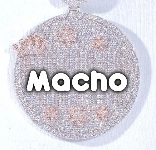 CUSTOM LETTER NECKLACE 3D BIG CROWN DISC sold by The GUU Shop