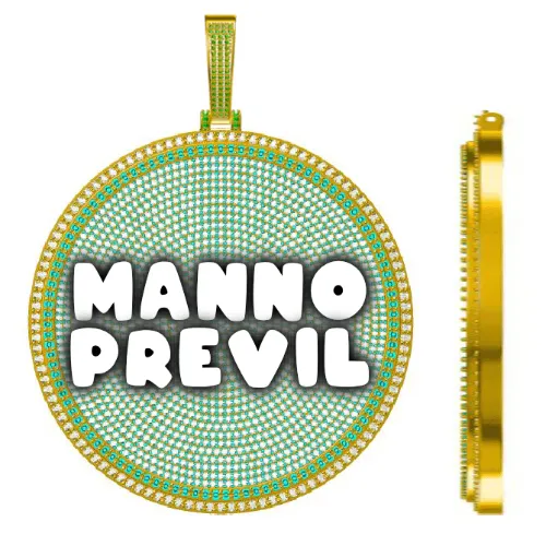 CUSTOM LETTER NECKLACE 3D BIG DISC sold by The GUU Shop