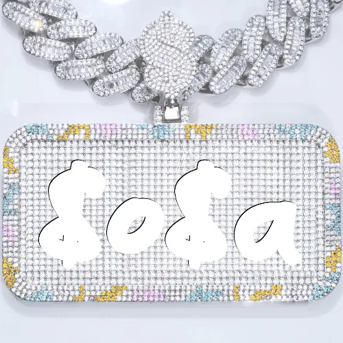 CUSTOM LETTER NECKLACE 3D COLORFUL SQUARE sold by The GUU Shop