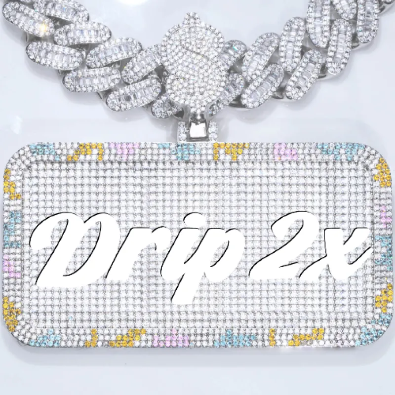 CUSTOM LETTER NECKLACE 3D COLORFUL SQUARE sold by The GUU Shop