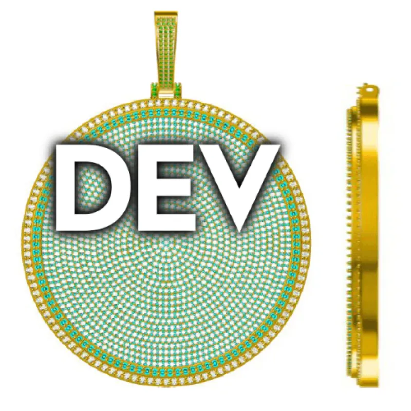 CUSTOM LETTER NECKLACE 3D BIG DISC sold by The GUU Shop