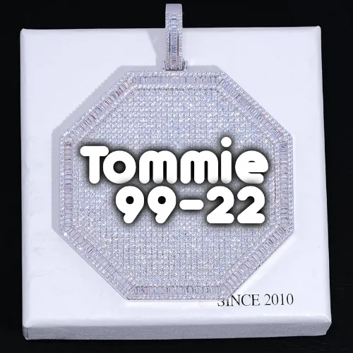 CUSTOM LETTER NECKLACE 3D BIG OCTAGON sold by The GUU Shop