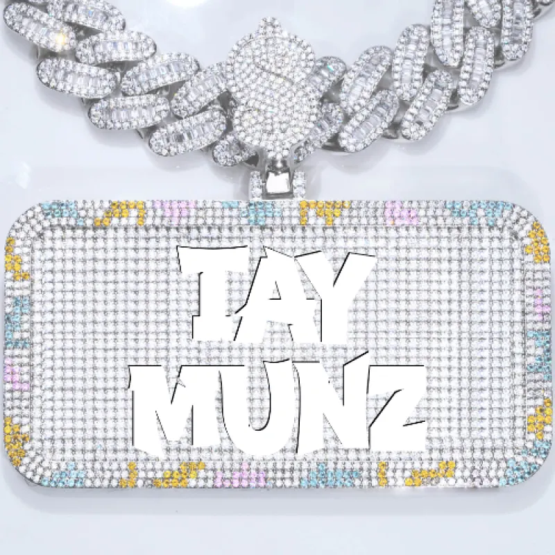 CUSTOM LETTER NECKLACE 3D COLORFUL SQUARE sold by The GUU Shop