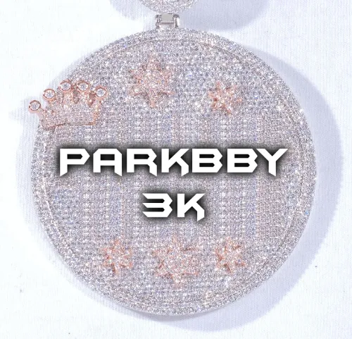 CUSTOM LETTER NECKLACE 3D BIG CROWN DISC sold by The GUU Shop