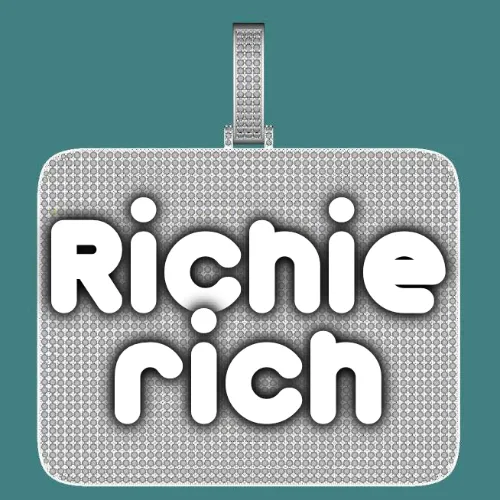 CUSTOM LETTER NECKLACE 3D BIG SQUARE sold by The GUU Shop