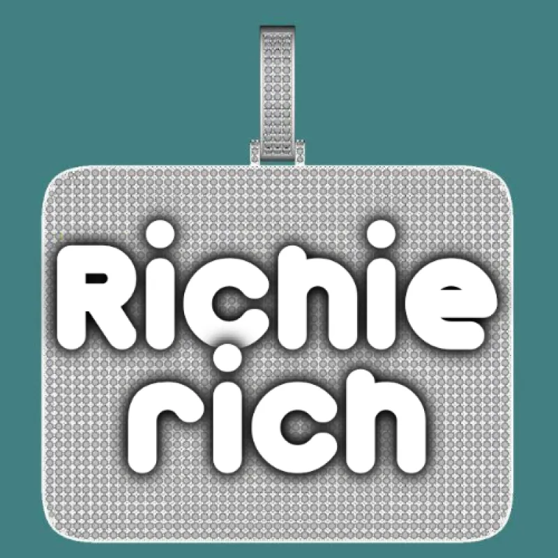 CUSTOM LETTER NECKLACE 3D BIG SQUARE sold by The GUU Shop