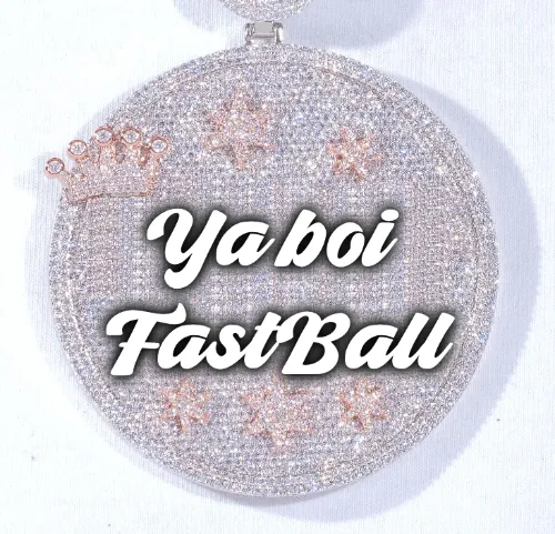 CUSTOM LETTER NECKLACE 3D BIG CROWN DISC sold by The GUU Shop