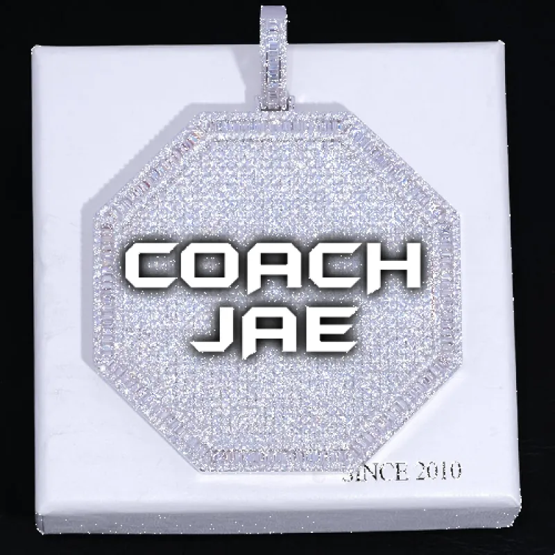 CUSTOM LETTER NECKLACE 3D BIG OCTAGON sold by The GUU Shop