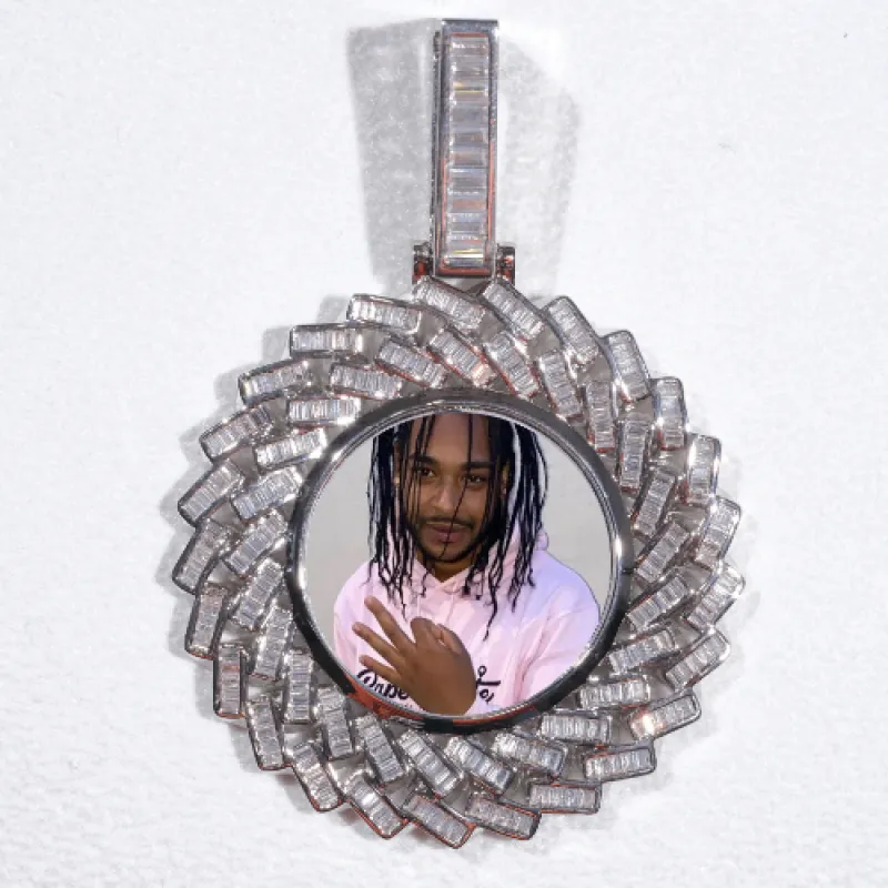 Large 3D Baguette Custom Picture Pendant sold by The GUU Shop