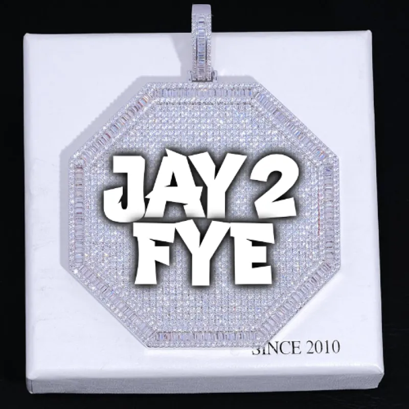 CUSTOM LETTER NECKLACE 3D BIG OCTAGON sold by The GUU Shop