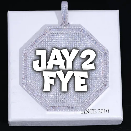 CUSTOM LETTER NECKLACE 3D BIG OCTAGON sold by The GUU Shop