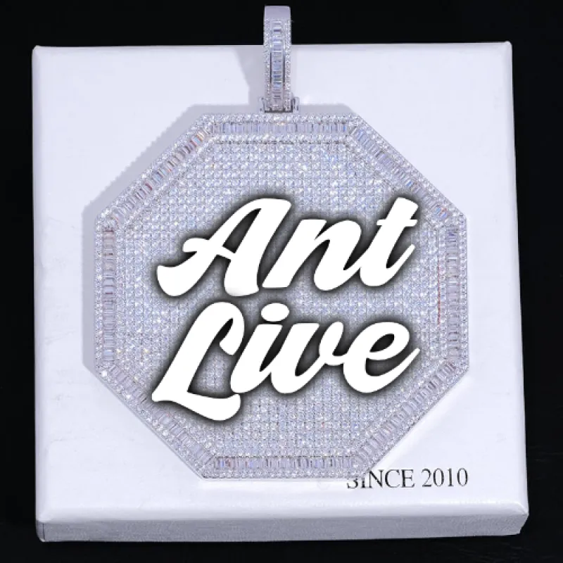 CUSTOM LETTER NECKLACE 3D BIG OCTAGON sold by The GUU Shop