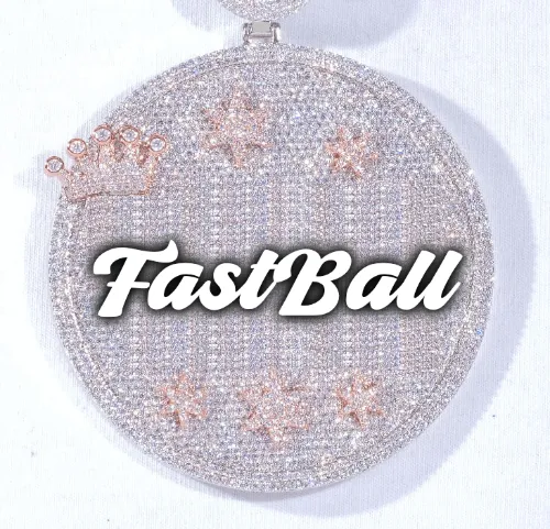 CUSTOM LETTER NECKLACE 3D BIG CROWN DISC sold by The GUU Shop