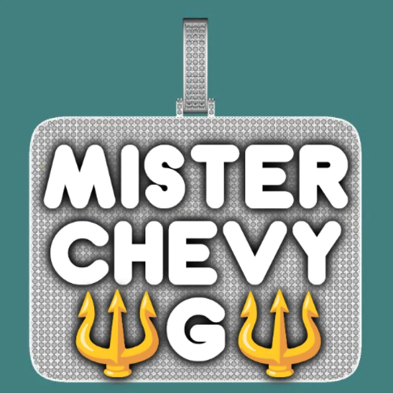 CUSTOM LETTER NECKLACE 3D BIG SQUARE sold by The GUU Shop