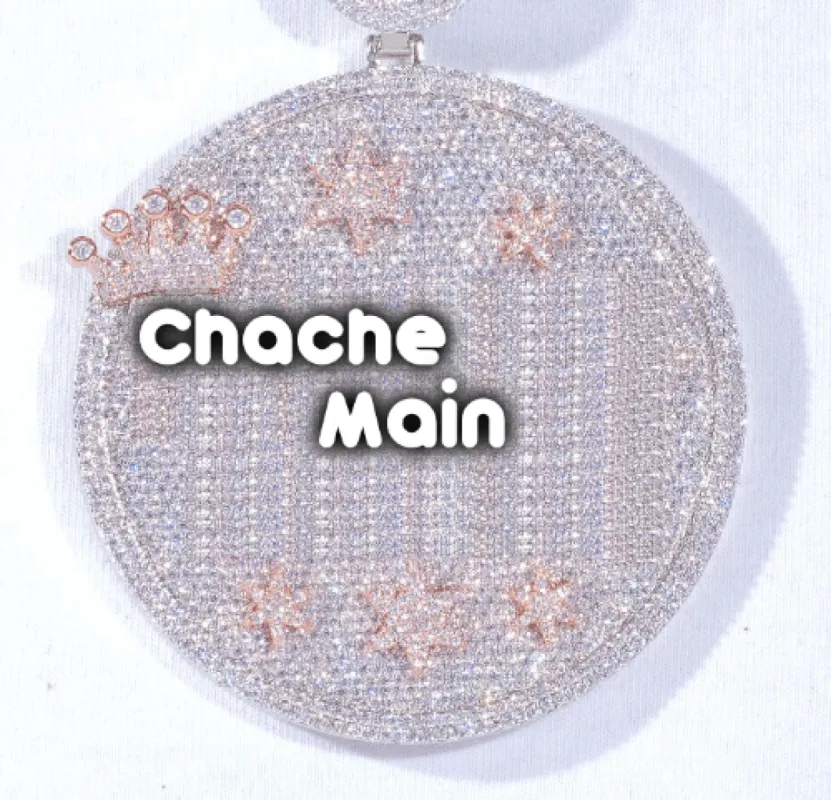 CUSTOM LETTER NECKLACE 3D BIG CROWN DISC made by The GUU Shop