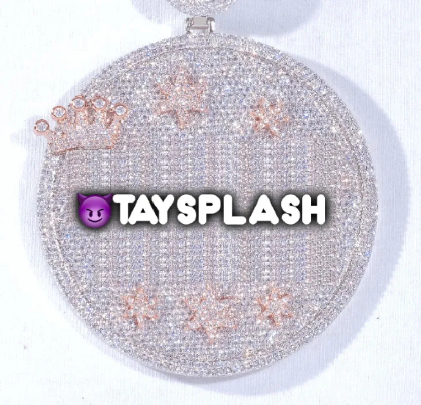 CUSTOM LETTER NECKLACE 3D BIG CROWN DISC sold by The GUU Shop