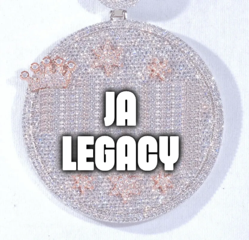 CUSTOM LETTER NECKLACE 3D BIG CROWN DISC sold by The GUU Shop