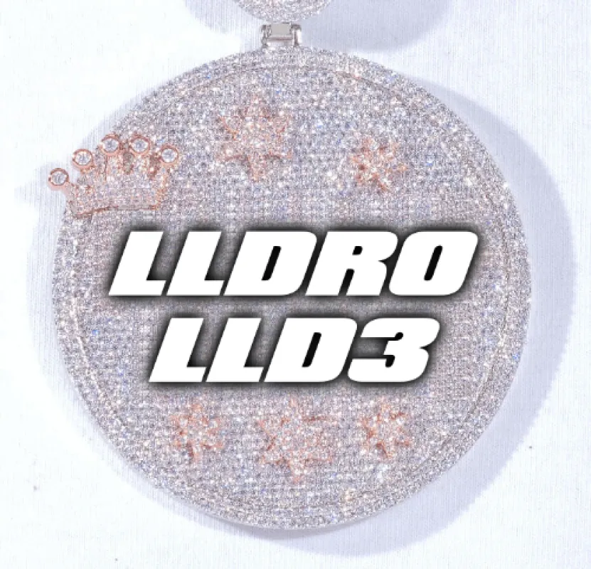 CUSTOM LETTER NECKLACE 3D BIG CROWN DISC sold by The GUU Shop