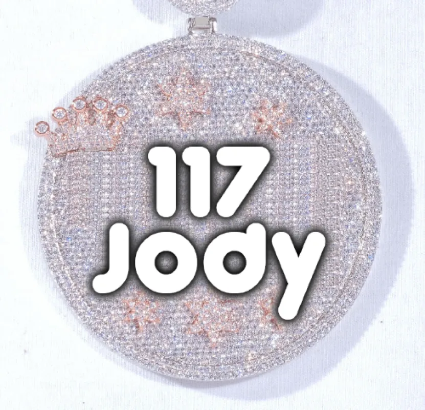 CUSTOM LETTER NECKLACE 3D BIG CROWN DISC sold by The GUU Shop