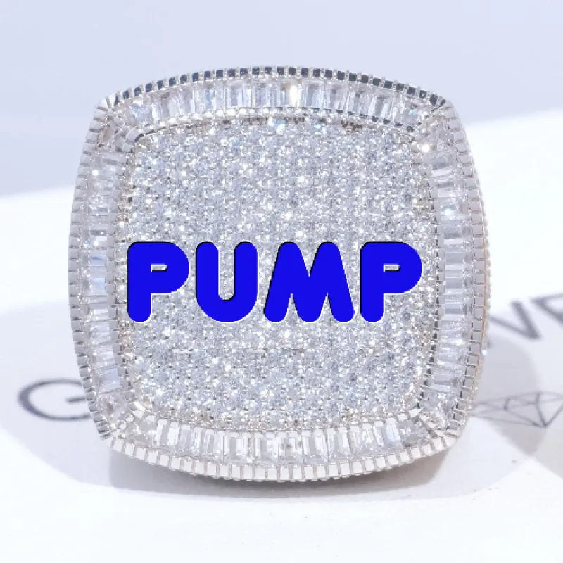 CUSTOM LETTER 3D ICED RING sold by The GUU Shop
