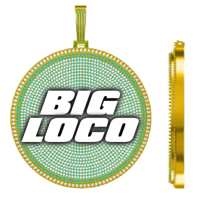 CUSTOM LETTER NECKLACE 3D BIG DISC sold by The GUU Shop