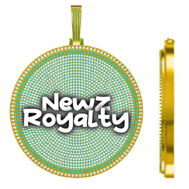 CUSTOM LETTER NECKLACE 3D BIG DISC sold by The GUU Shop