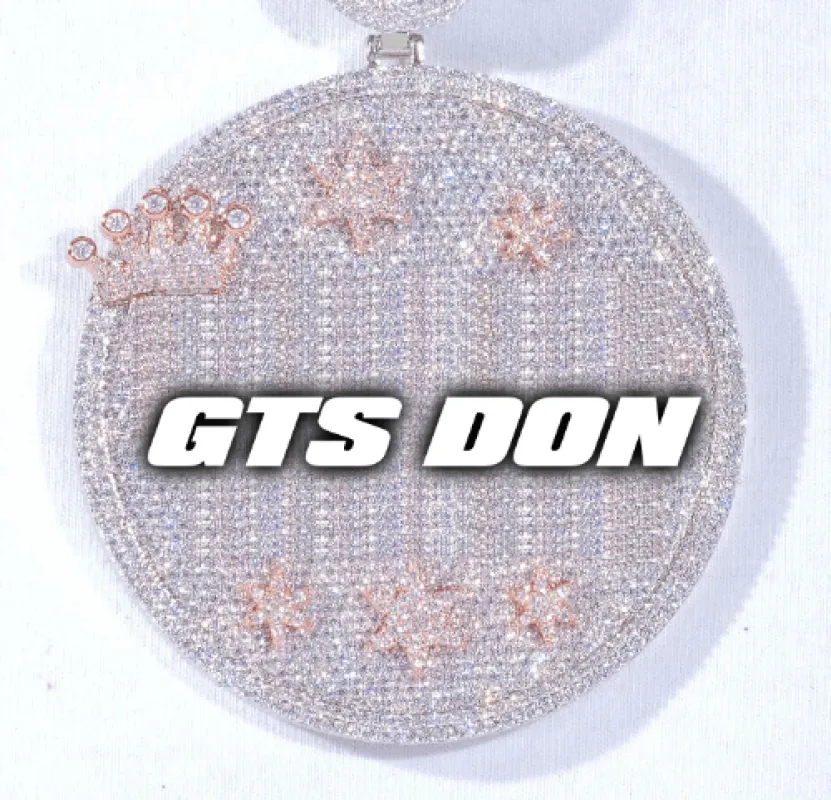 CUSTOM LETTER NECKLACE 3D BIG CROWN DISC sold by The GUU Shop