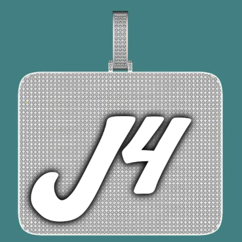 CUSTOM LETTER NECKLACE 3D BIG SQUARE sold by The GUU Shop