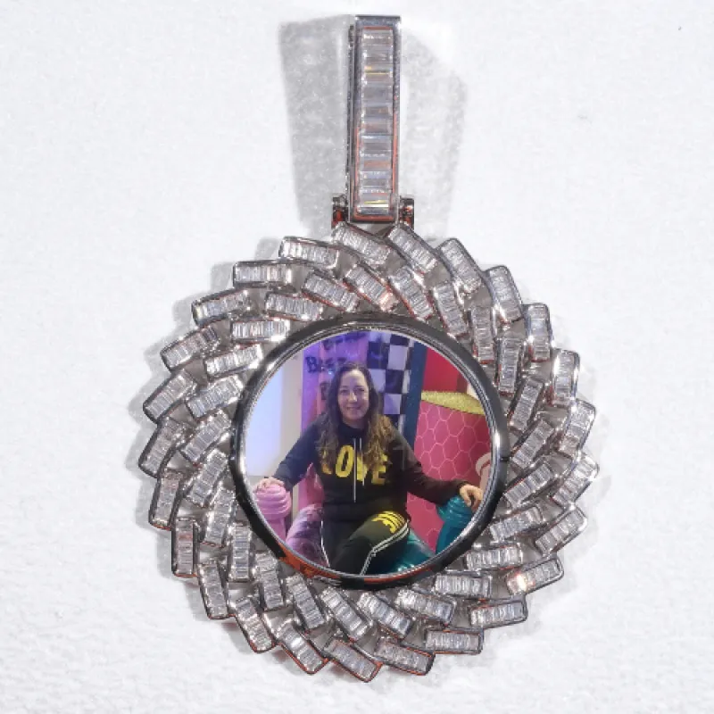 Large 3D Baguette Custom Picture Pendant sold by The GUU Shop