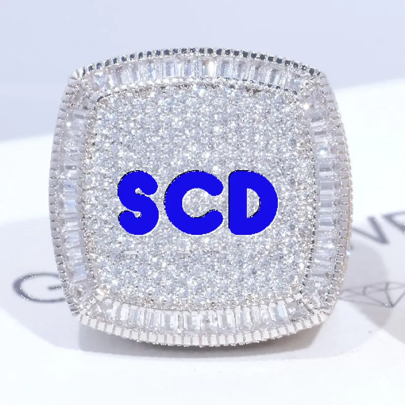 CUSTOM LETTER 3D ICED RING sold by The GUU Shop