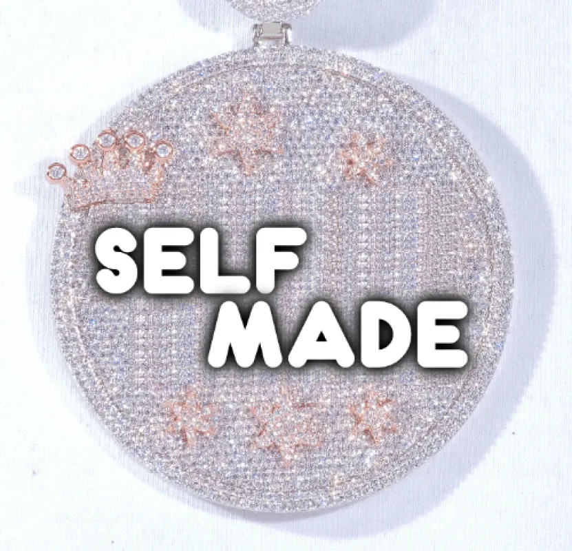 CUSTOM LETTER NECKLACE 3D BIG CROWN DISC sold by The GUU Shop