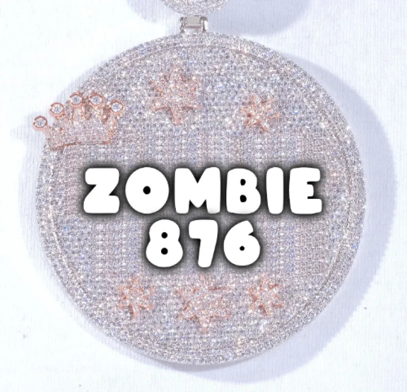 CUSTOM LETTER NECKLACE 3D BIG CROWN DISC made by The GUU Shop