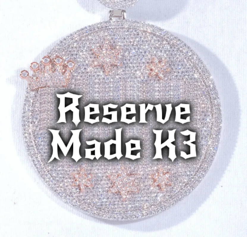 CUSTOM LETTER NECKLACE 3D BIG CROWN DISC sold by The GUU Shop