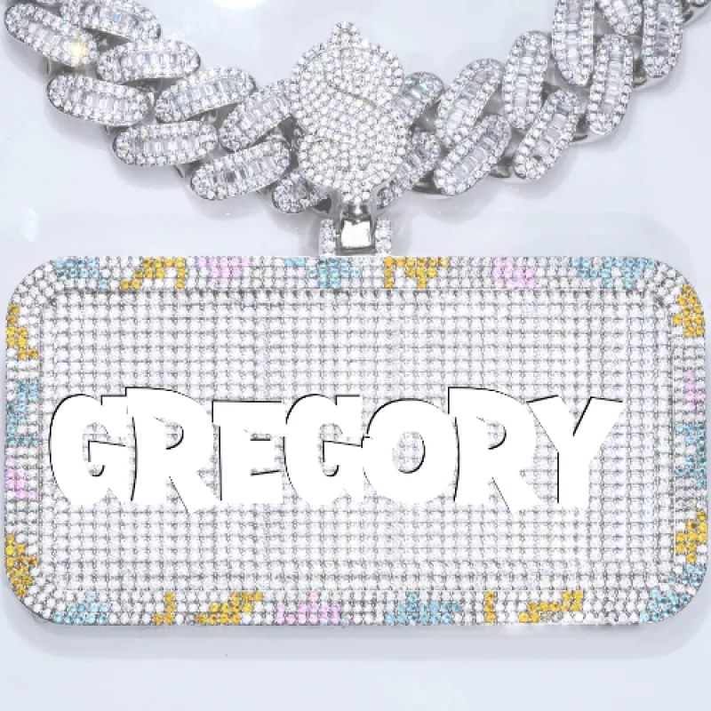 CUSTOM LETTER NECKLACE 3D COLORFUL SQUARE sold by The GUU Shop