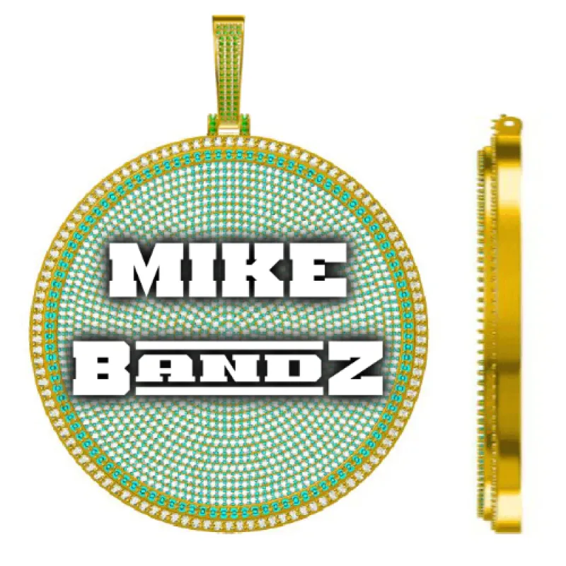 CUSTOM LETTER NECKLACE 3D BIG DISC sold by The GUU Shop