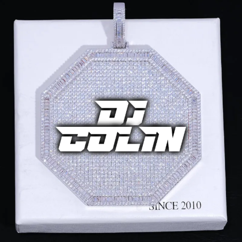 CUSTOM LETTER NECKLACE 3D BIG OCTAGON sold by The GUU Shop