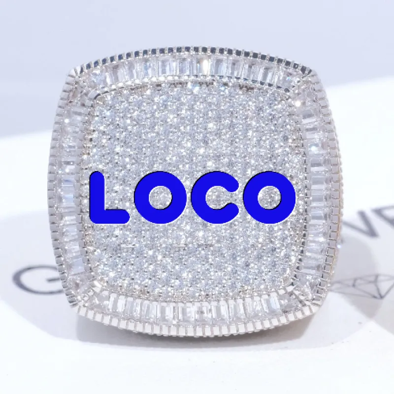 CUSTOM LETTER 3D ICED RING sold by The GUU Shop