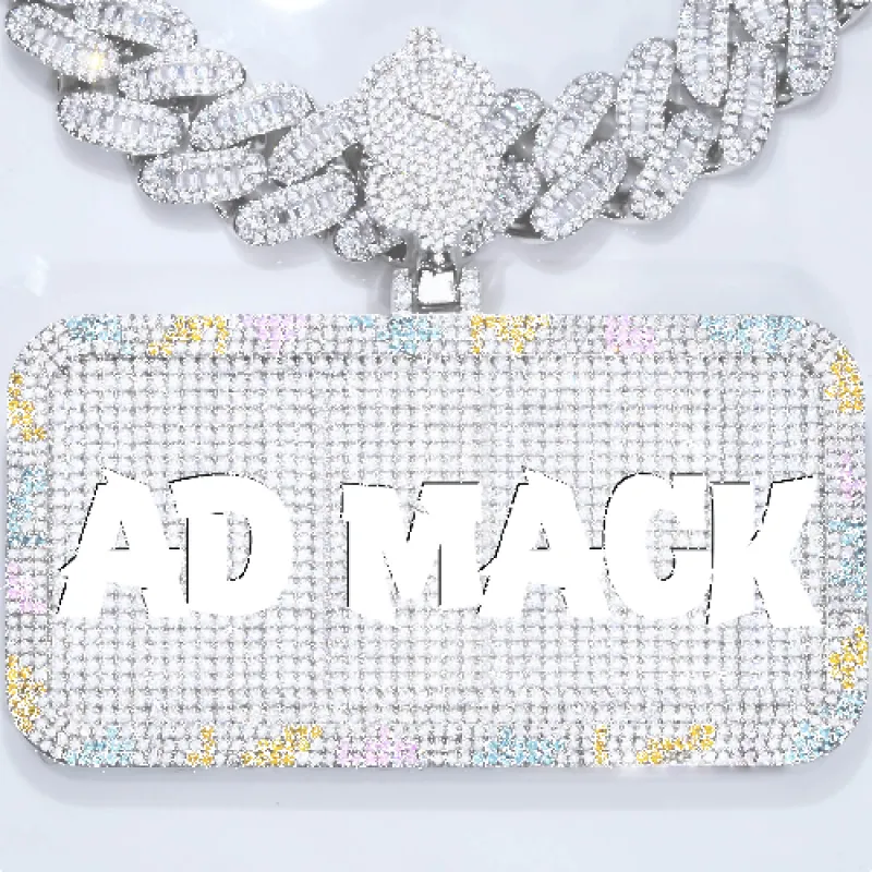 CUSTOM LETTER NECKLACE 3D COLORFUL SQUARE sold by The GUU Shop