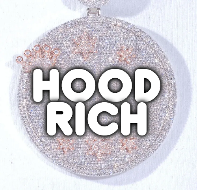 CUSTOM LETTER NECKLACE 3D BIG CROWN DISC sold by The GUU Shop