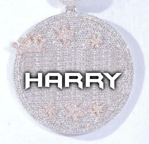 CUSTOM LETTER NECKLACE 3D BIG CROWN DISC sold by The GUU Shop