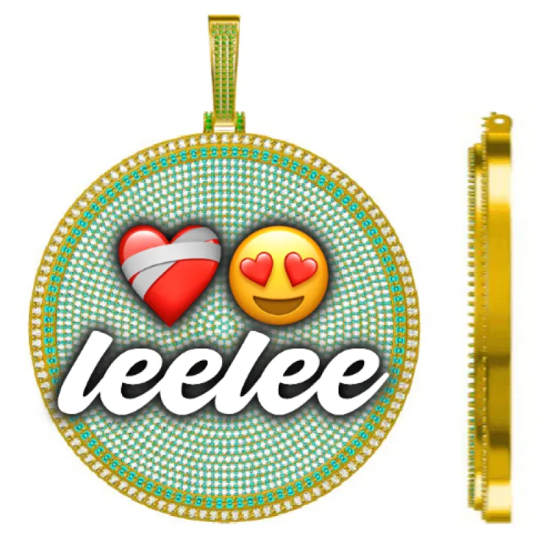 CUSTOM LETTER NECKLACE 3D BIG DISC sold by The GUU Shop