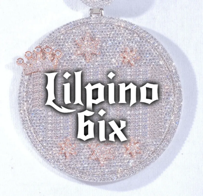 CUSTOM LETTER NECKLACE 3D BIG CROWN DISC sold by The GUU Shop