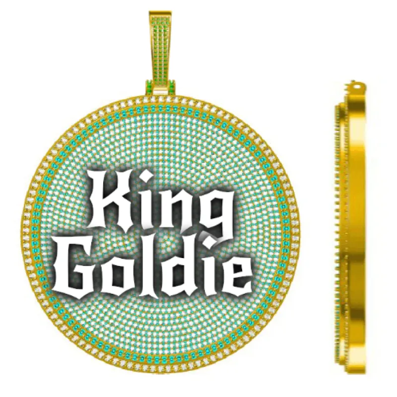 CUSTOM LETTER NECKLACE 3D BIG DISC sold by The GUU Shop