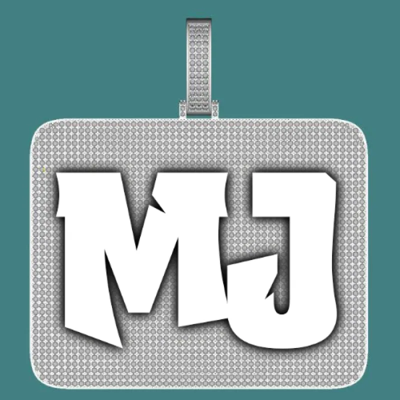 CUSTOM LETTER NECKLACE 3D BIG SQUARE sold by The GUU Shop