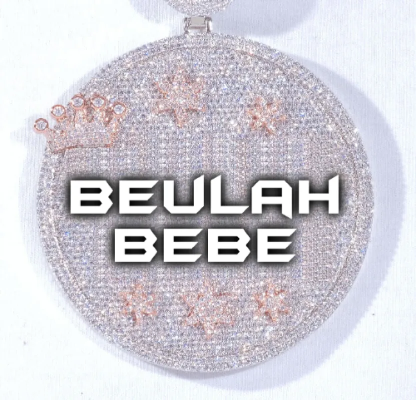 CUSTOM LETTER NECKLACE 3D BIG CROWN DISC sold by The GUU Shop