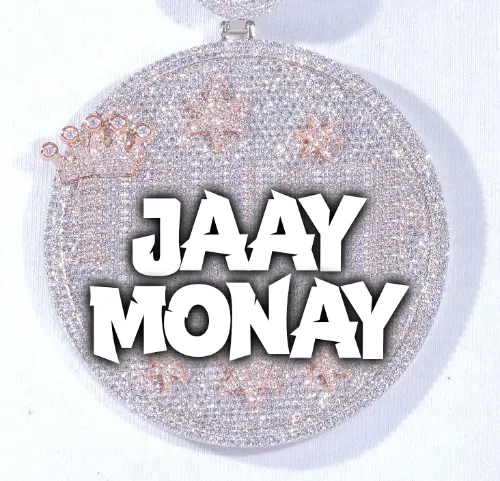 CUSTOM LETTER NECKLACE 3D BIG CROWN DISC sold by The GUU Shop