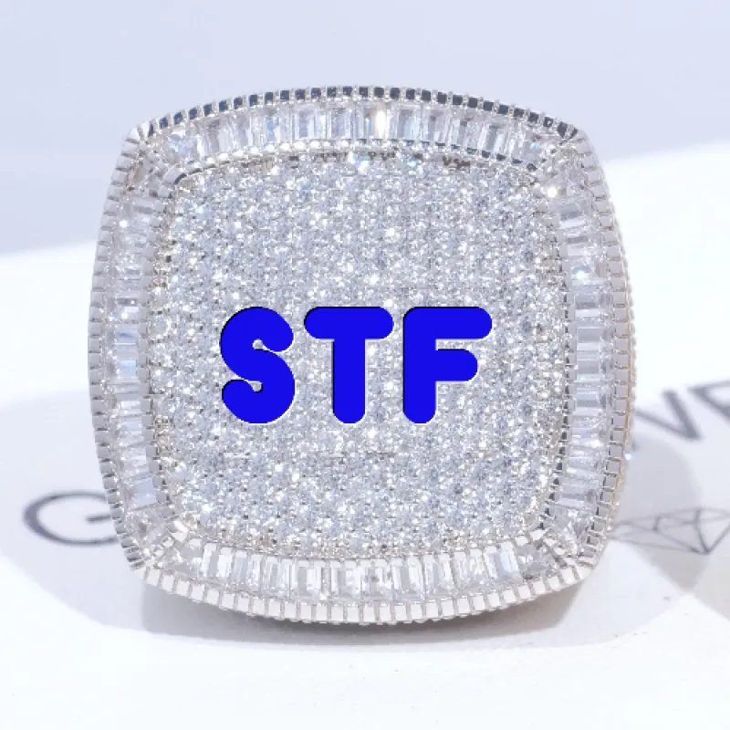 CUSTOM LETTER 3D ICED RING sold by The GUU Shop