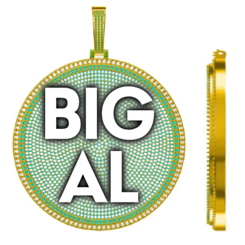 CUSTOM LETTER NECKLACE 3D BIG DISC sold by The GUU Shop