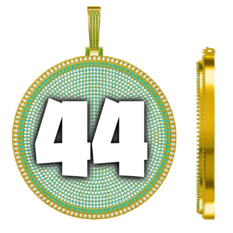 CUSTOM LETTER NECKLACE 3D BIG DISC sold by The GUU Shop