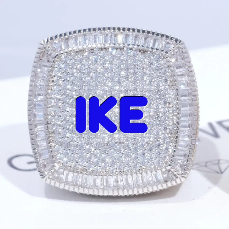 CUSTOM LETTER 3D ICED RING sold by The GUU Shop